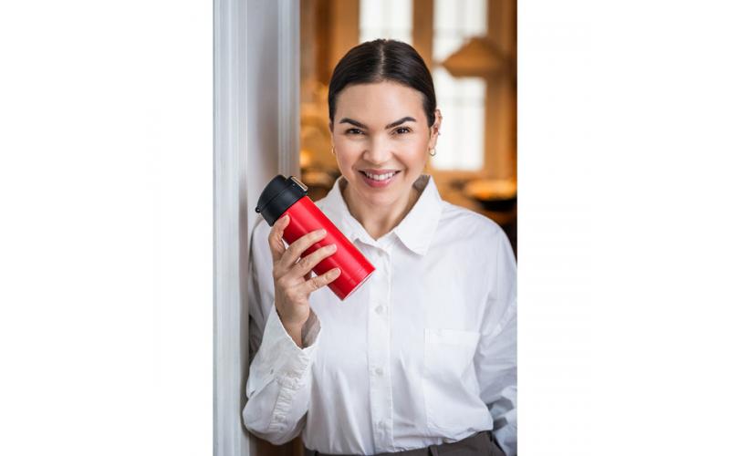 Kubek termiczny Bergen 340 ml, czerwony