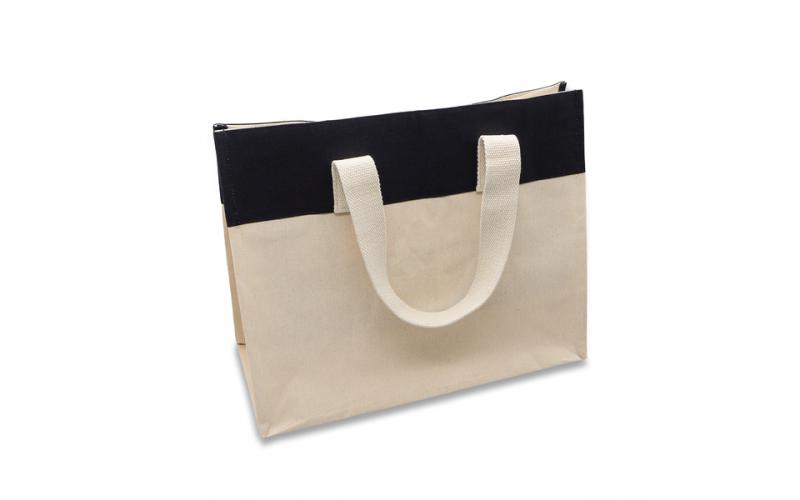 Torba bawełniana z kieszonką Alinea, czarny