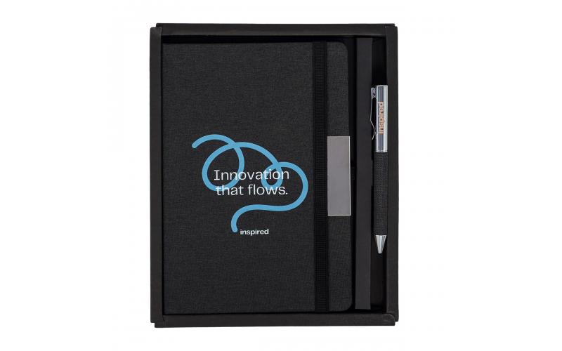 Notes z długopisem w pudełku Plata, czarny