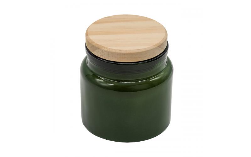 Świeca zapachowa w szkle Lemora, ciemny zielony