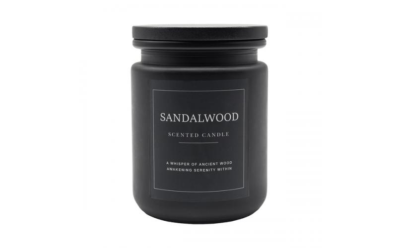 Świeca zapachowa Sandalwood, czarny