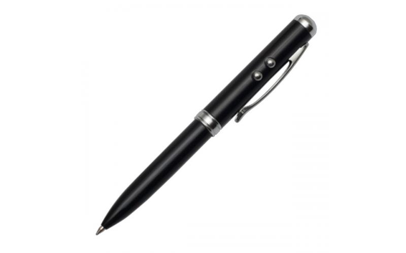 Długopis ze wskaźnikiem laserowym Supreme – 4 w 1, czarny