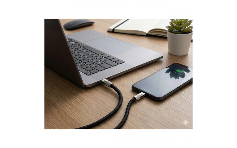 Smycz do telefonu z funkcją ładowania 60W Tavo, czarny