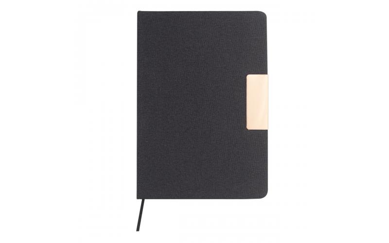 Notes A5, w oprawie z materiału RPET, Westminster, czarny