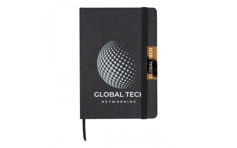 Notes A5, w oprawie z materiału RPET, Westminster, czarny