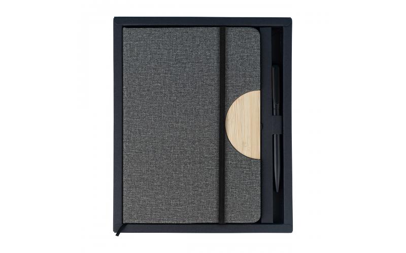 Zestaw notes z długopisem Fold, szary