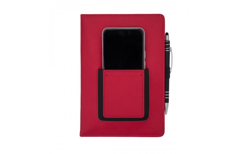 Notes z kieszonką na telefon Eibar, czerwony