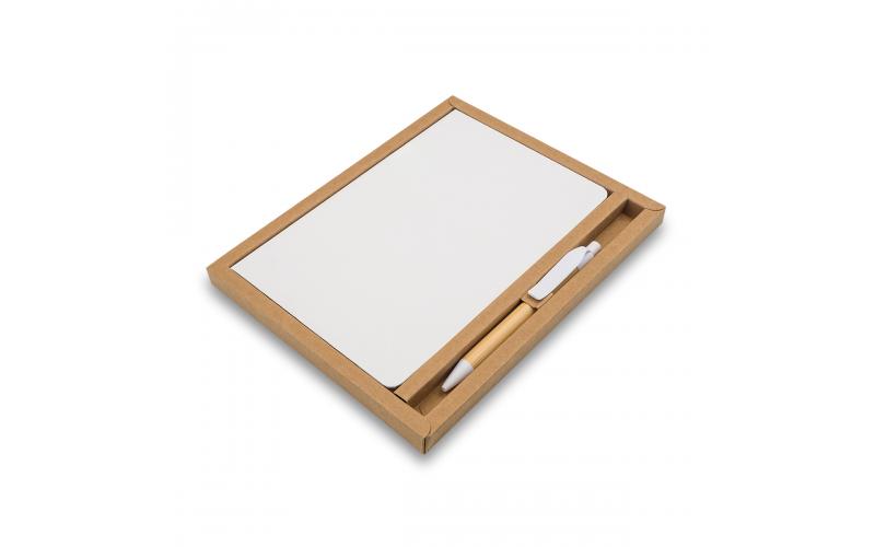 Zestaw upominkowy notes z długopisem Forest, biały