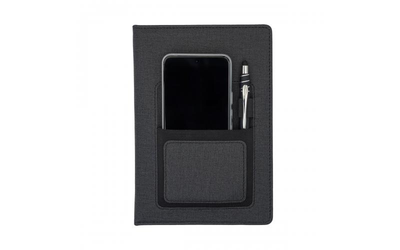 Notes z kieszonką na telefon Irun, czarny