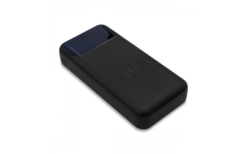 Power bank 20000 mAh z ładowarką indukcyjną Supremi, czarny