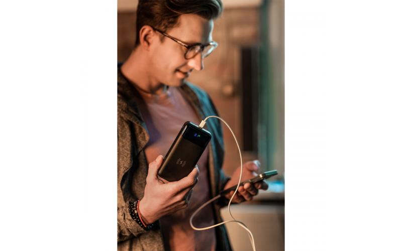Power bank 20000 mAh z ładowarką indukcyjną Supremi, czarny
