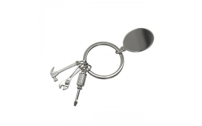 Brelok z motywem narzędzi Clemi, srebrny