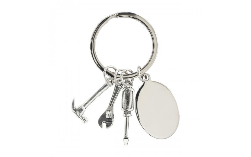 Brelok z motywem narzędzi Clemi, srebrny