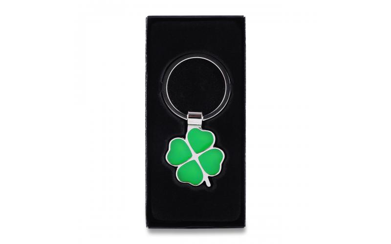 Brelok Clover Luck, zielony/srebrny