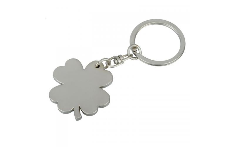 Brelok metalowy Clover, srebrny
