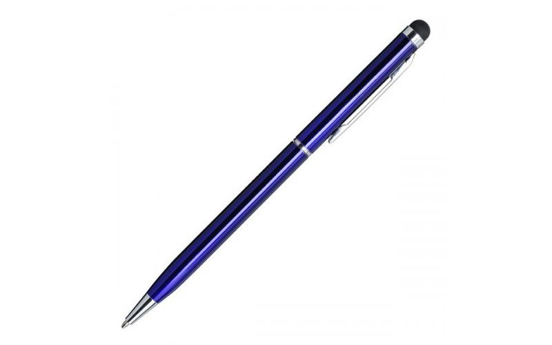 Długopis aluminiowy Touch Tip, niebieski