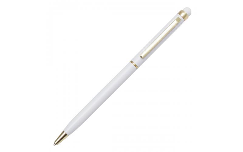 Długopis aluminiowy Touch Tip Gold, biały