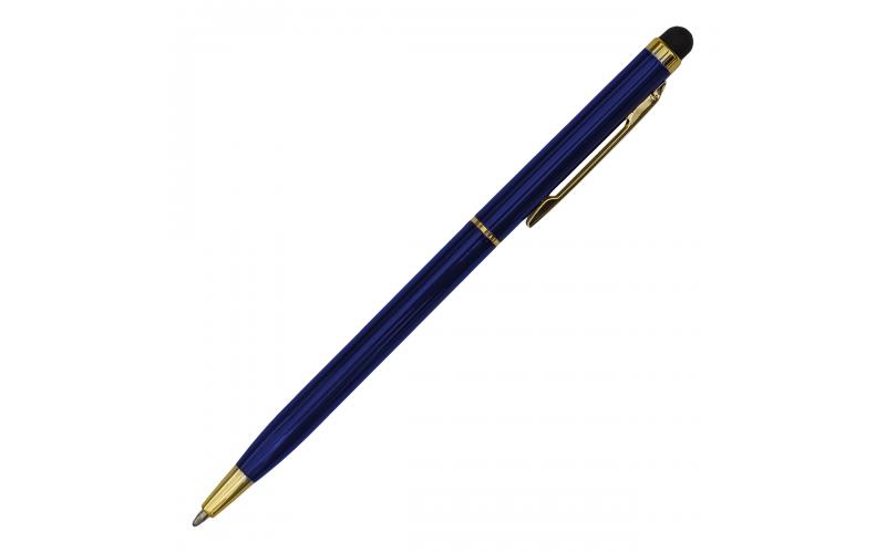 Długopis aluminiowy Touch Tip Gold, granatowy