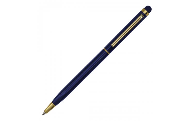 Długopis aluminiowy Touch Tip Gold, granatowy