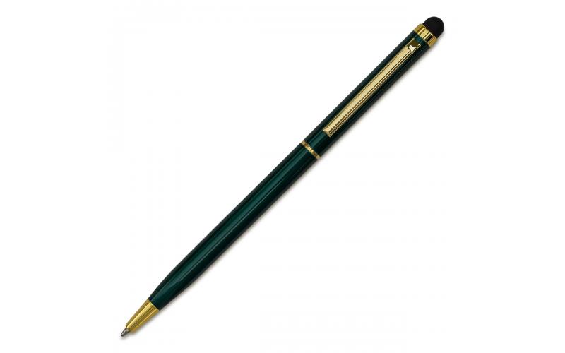 Długopis aluminiowy Touch Tip Gold, ciemny zielony