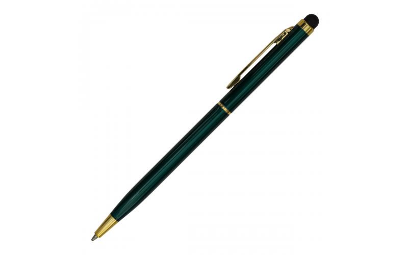Długopis aluminiowy Touch Tip Gold, ciemny zielony