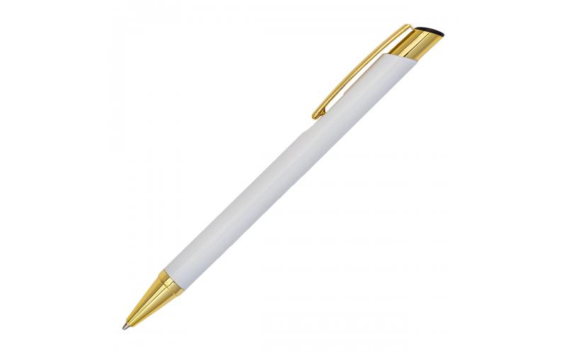 Długopis aluminiowy Lindi, biały/złoty