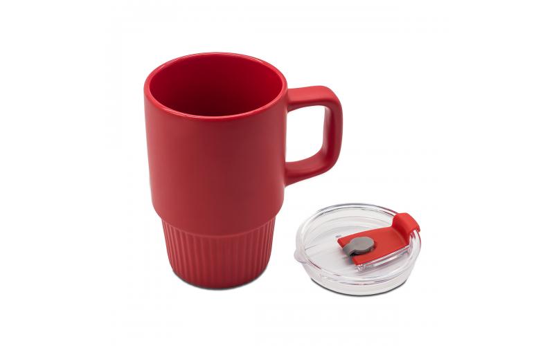 Kubek ceramiczny Azzurro 440 ml, czerwony