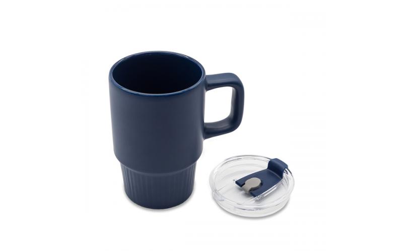 Kubek ceramiczny Azzurro 440 ml, granatowy