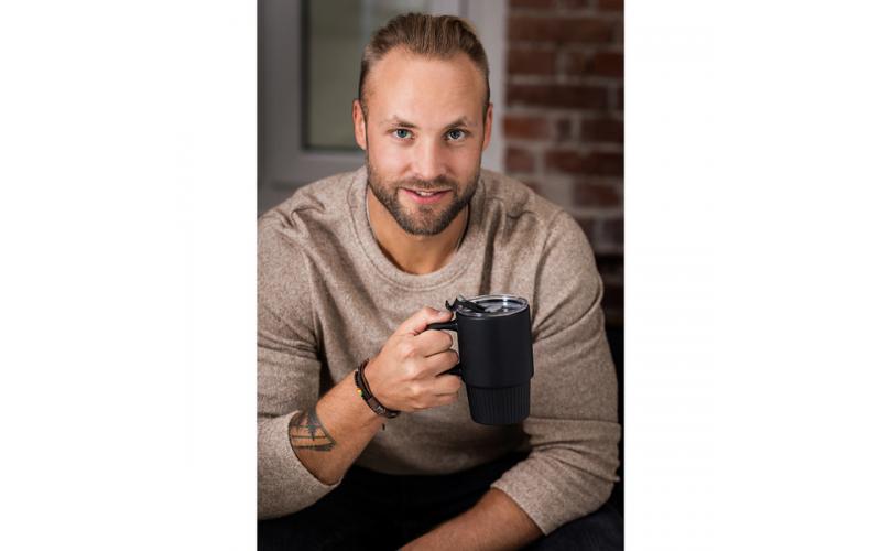 Kubek ceramiczny Azzurro 440 ml, granatowy