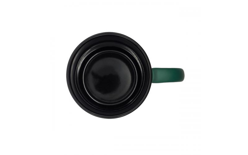 Kubek ceramiczny Velluto 350 ml, ciemny zielony