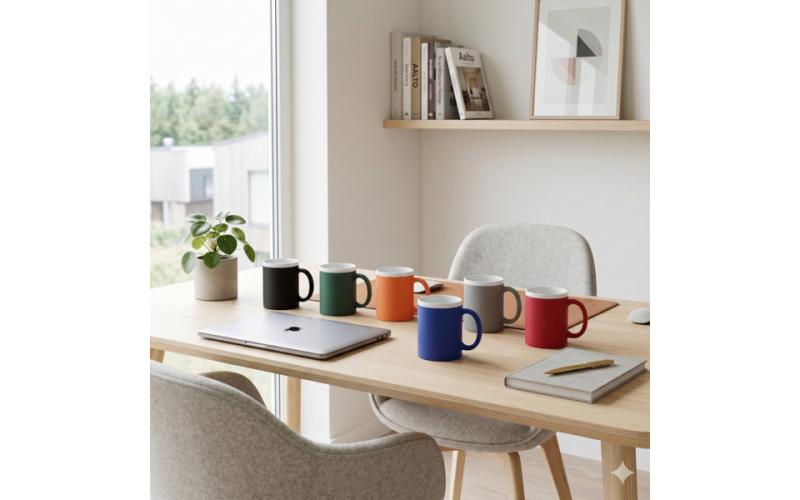 Kubek ceramiczny Velutti 350 ml, czerwony