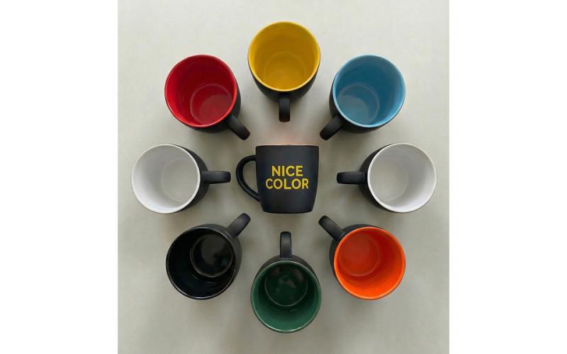 Kubek ceramiczny Esla 345 ml, niebieski