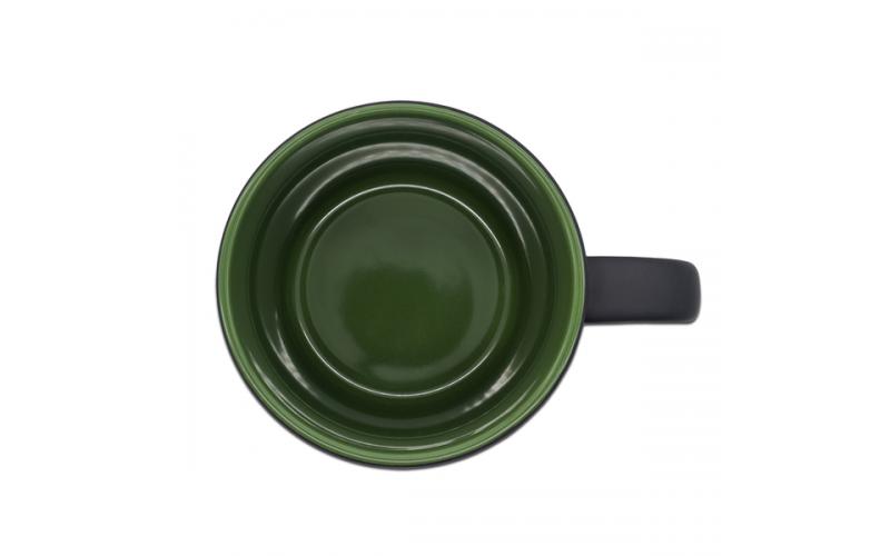 Kubek ceramiczny Esla 345 ml, ciemny zielony