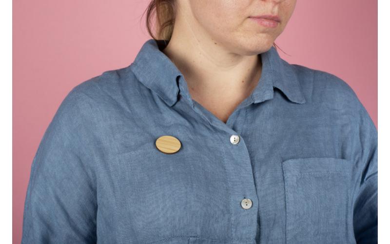 Przypinka bambusowa ROUND