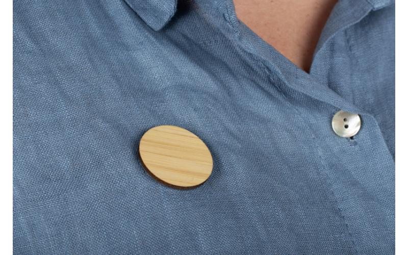 Przypinka bambusowa ROUND