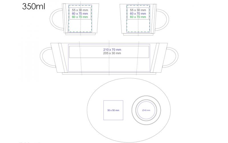 Lucas Set 350ml biały/biały