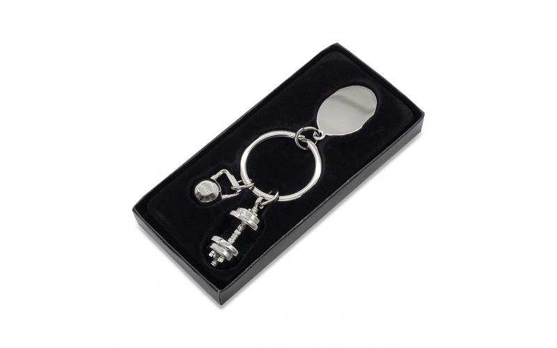 Brelok z motywem sportowym GymKey, srebrny
