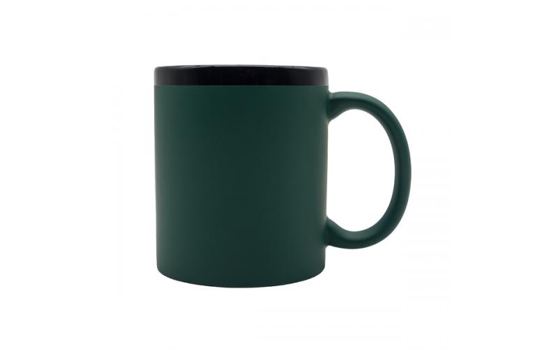 Kubek ceramiczny Velluto 350 ml, ciemny zielony