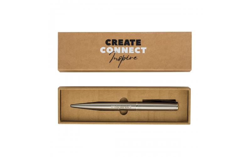 Metalowy długopis w pudełku Silvery, srebrny