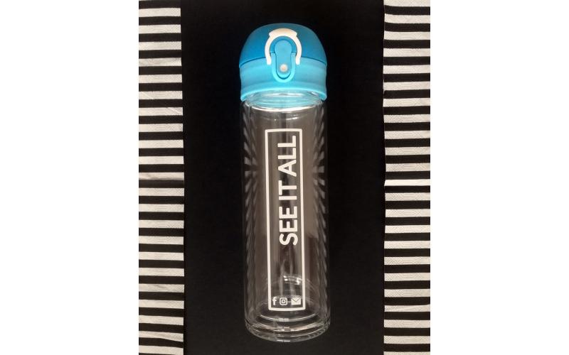 Butelka szklana Abisko 280 ml, jasny niebieski