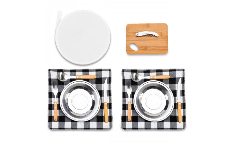 Zestaw piknikowy w etui Alvaro, biały