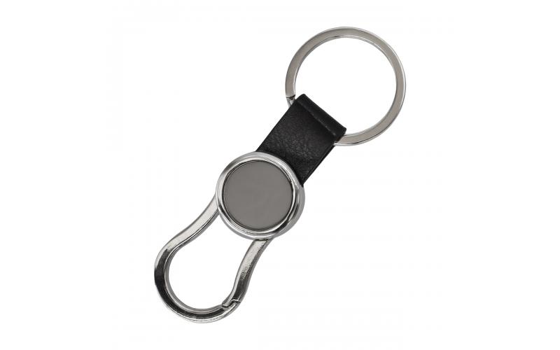 Brelok z karabińczykiem Leo, czarny