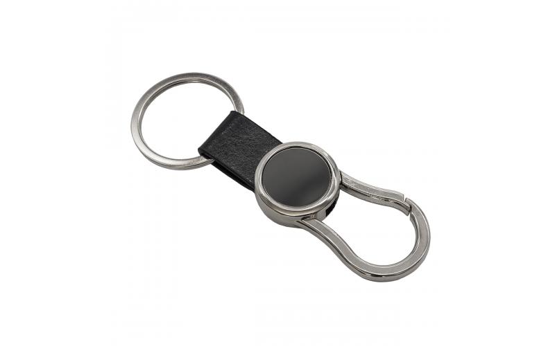 Brelok z karabińczykiem Leo, czarny