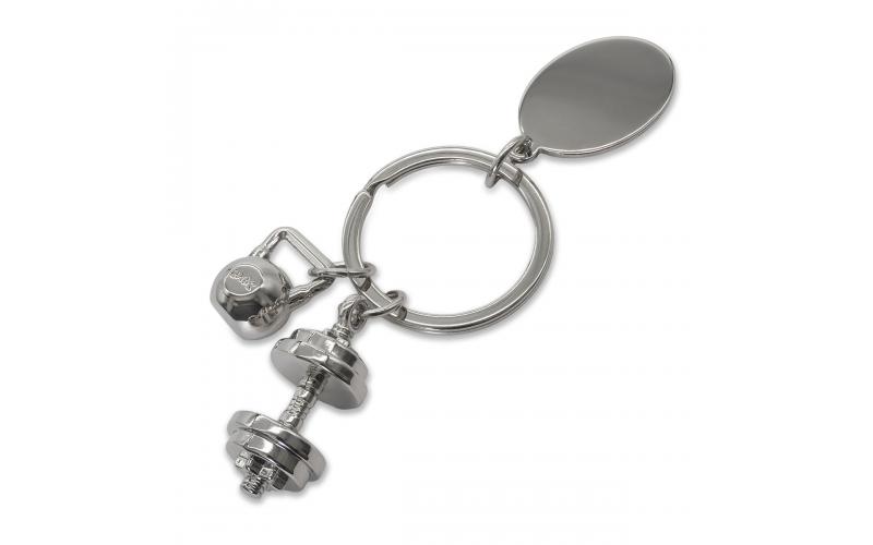Brelok z motywem sportowym GymKey, srebrny