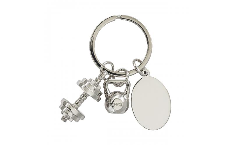 Brelok z motywem sportowym GymKey, srebrny