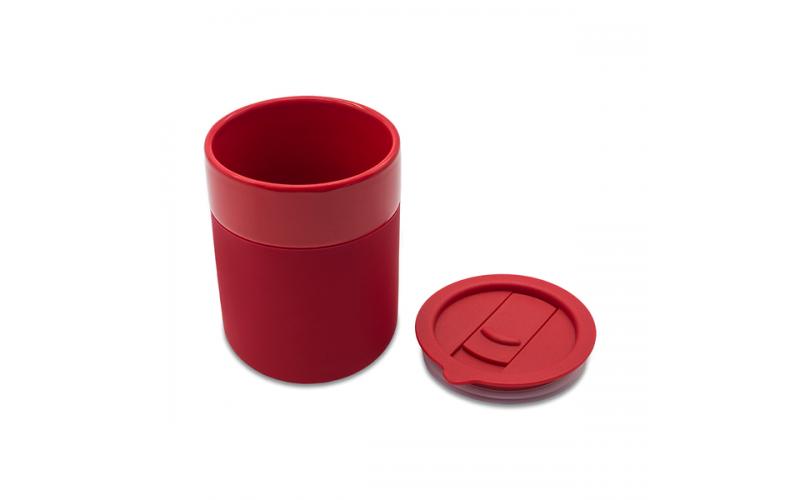 Kubek ceramiczny Caldo 370 ml, czerwony