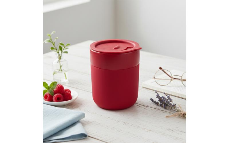 Kubek ceramiczny Caldo 370 ml, czerwony