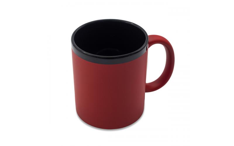 Kubek ceramiczny Velluto 350 ml, czerwony