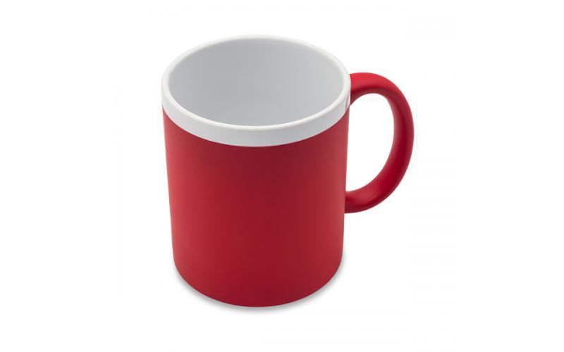 Kubek ceramiczny Velutti 350 ml, czerwony