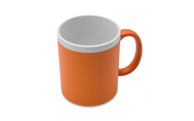 Kubek ceramiczny Velutti 350 ml, pomarańczowy